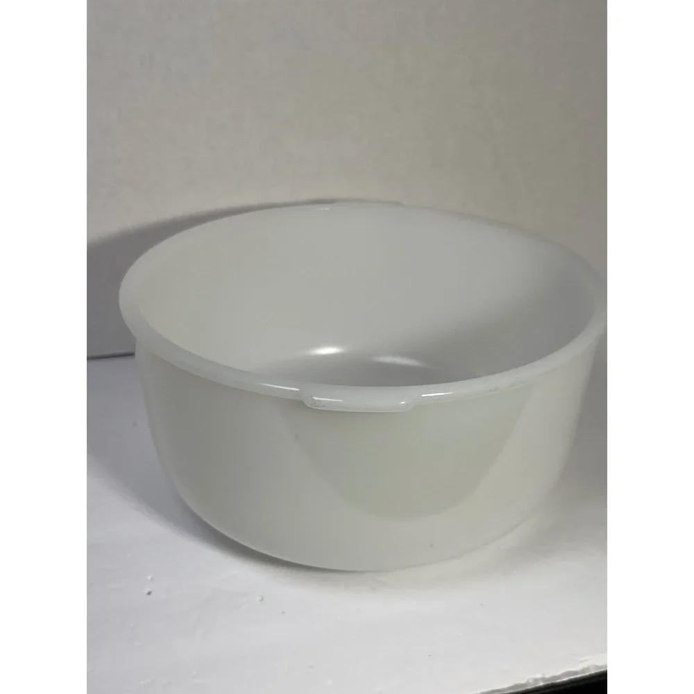 Vintage Glasbake for Sunbeam  White Milk Glass Mixing Bowl  Made in USA